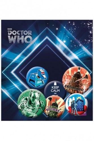 Doctor Who - Pack 6 Chapas Retro